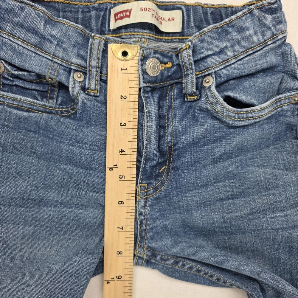 Levis 502 Boys Size 8 Regular Taper Jeans Blue Premium Denim 24x22 Casual